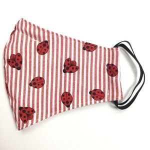 2/$15 - Lady Bug Mask, Red‎ White Stripe Lady Bug Face Mask Filti Filter
